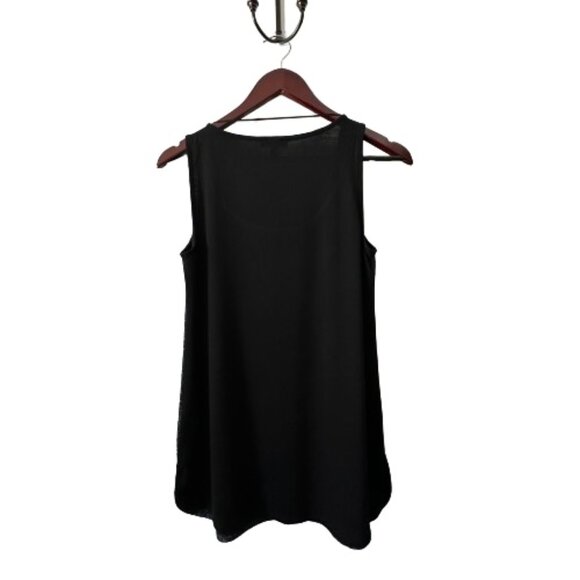 Cupio Women's Small Silver & Black Sleeveless Pull Over Holiday Casual Tank Top - Picture 4 of 12